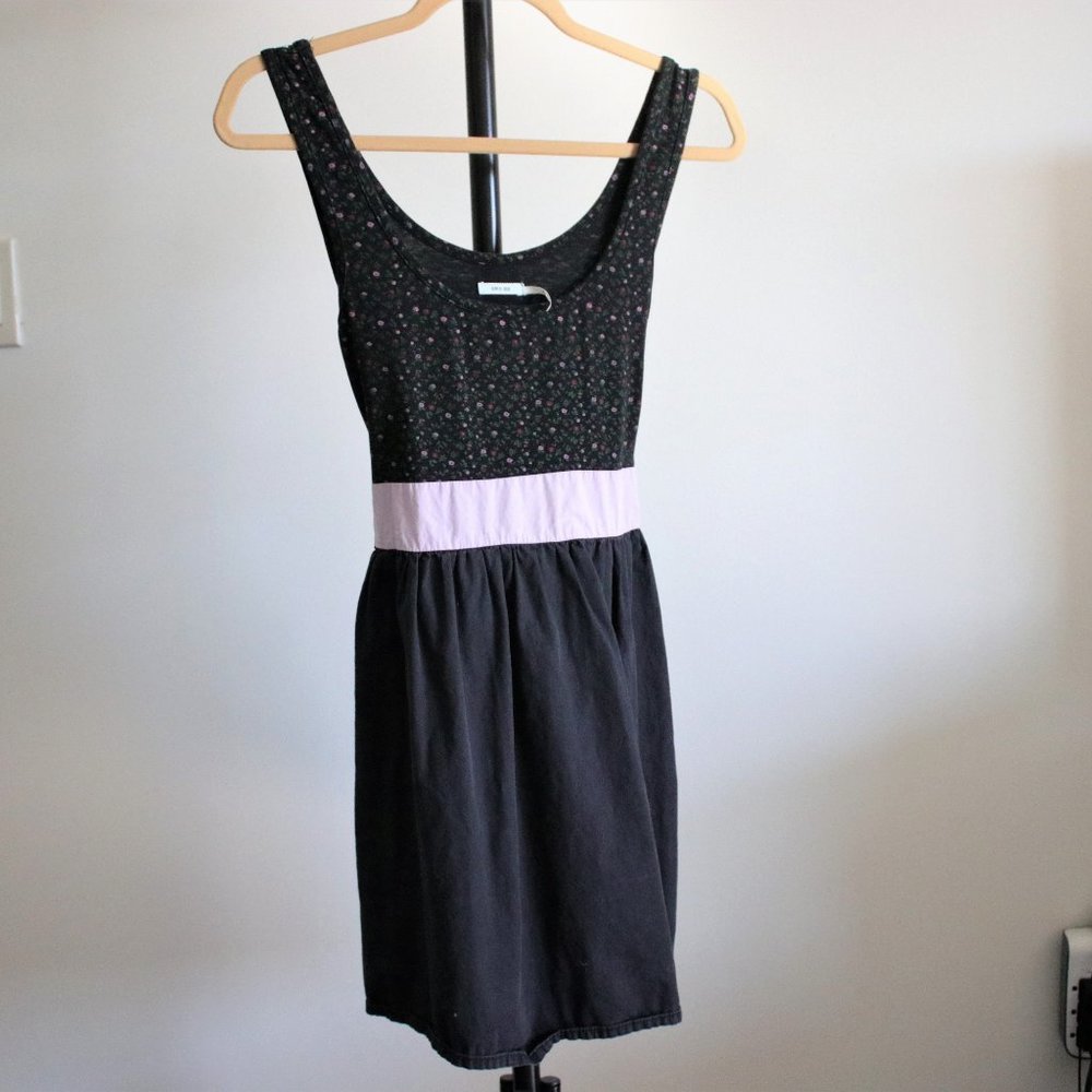 UO Kimchi Blue Black Flower Purple Dress